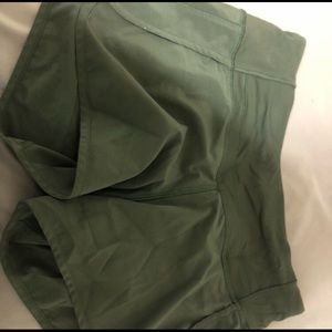 Army green lululemon shorts